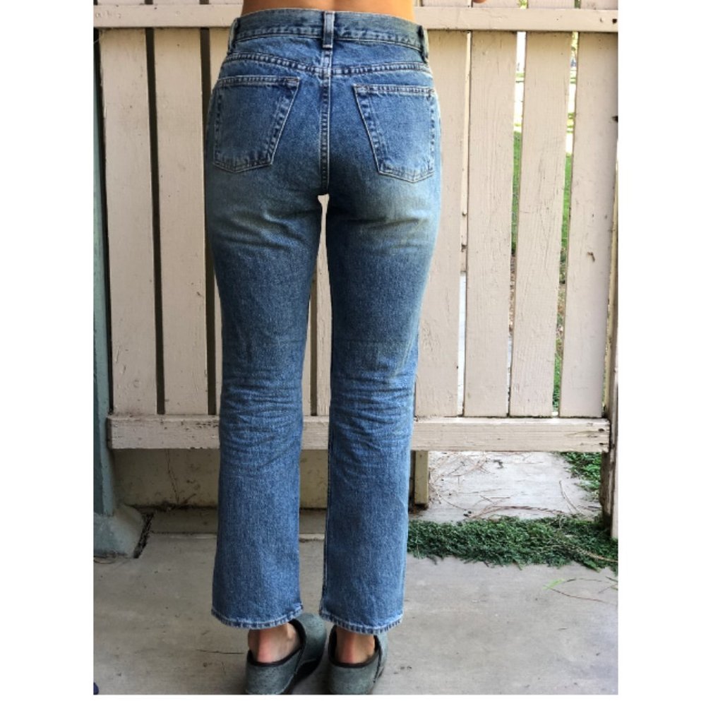 Vintage, kick-crop, non-stretch jeans